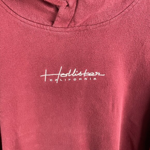 Hollister Hoodie Men’s XL Red Script Logo Must-Have Collection Pullover - Picture 7 of 7